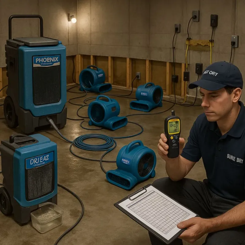 Structural Drying and Dehumidification process in Myers Corner, NY